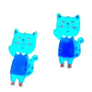 Cartoon Cat Dangling Whimsical Acrylic Earrings